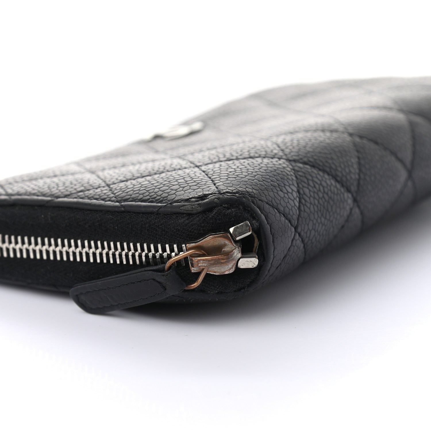 Chanel Caviar Quilted Large Gusset Zip Around Wallet Black 9 of 10