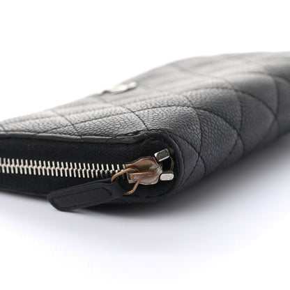 Chanel Caviar Quilted Large Gusset Zip Around Wallet Black 9 of 10