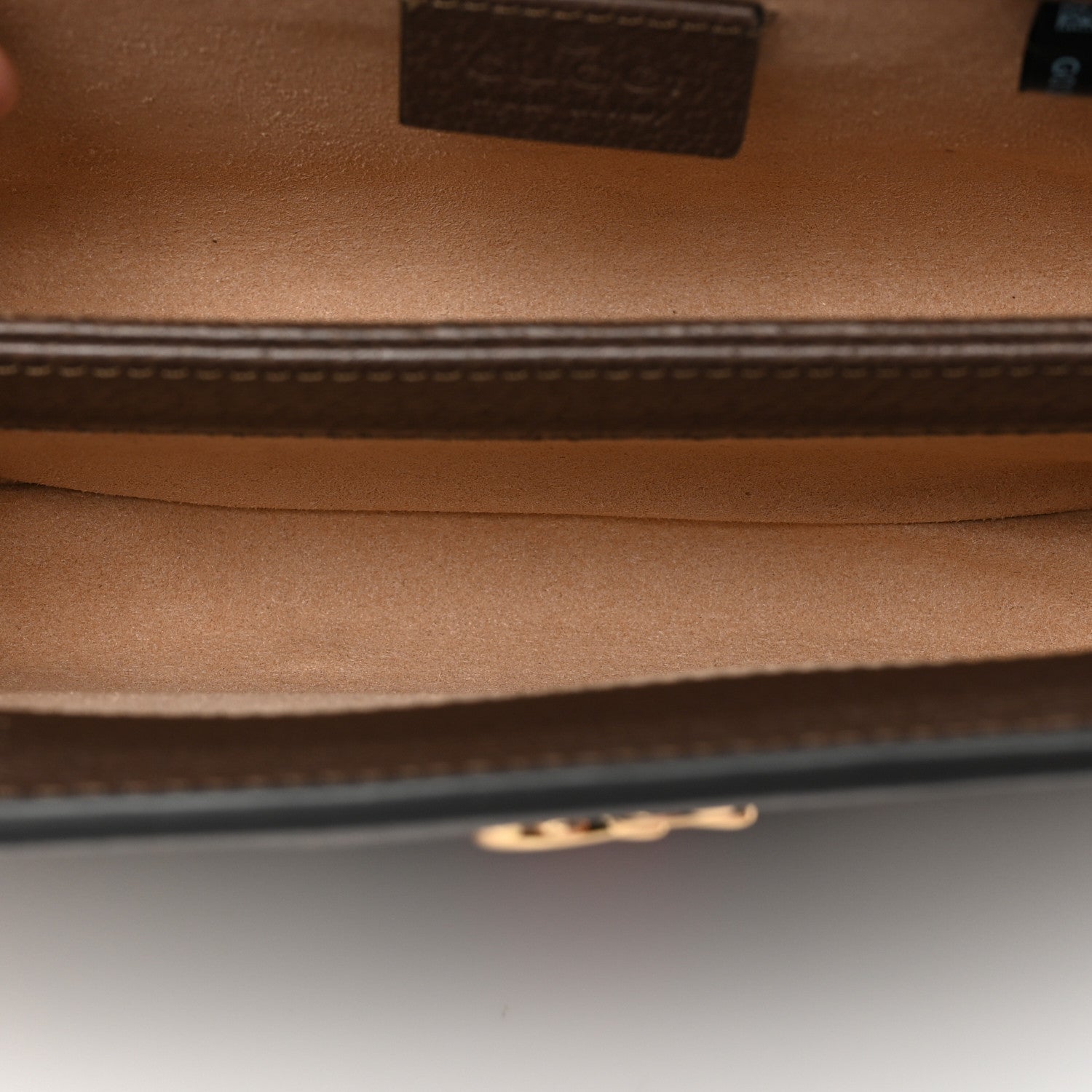 Gucci GG Supreme Monogram Textured Dollar Calfskin Web Mini Ophidia Chain Shoulder Bag Beige Ebony New Acero 5 of 9