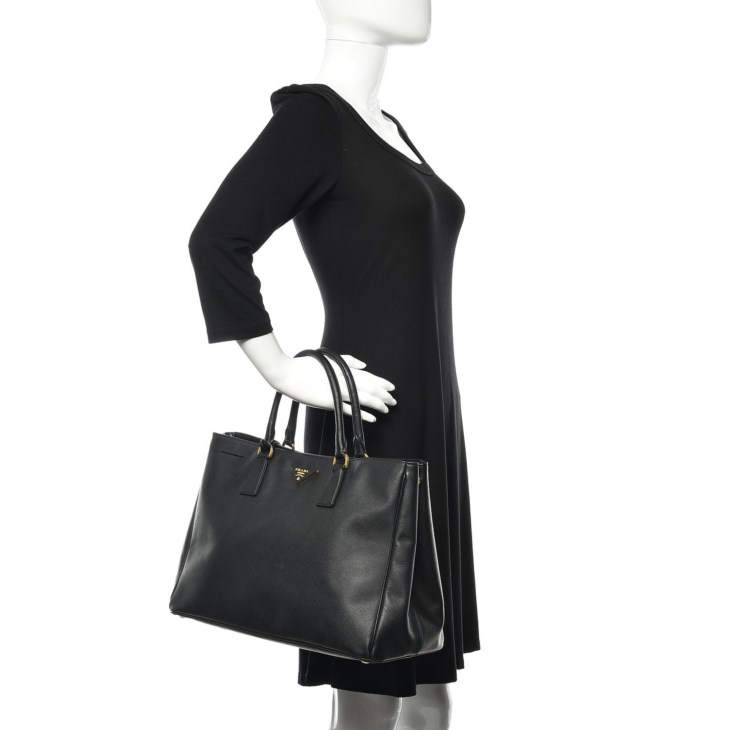 Saffiano Lux Large Tote Black