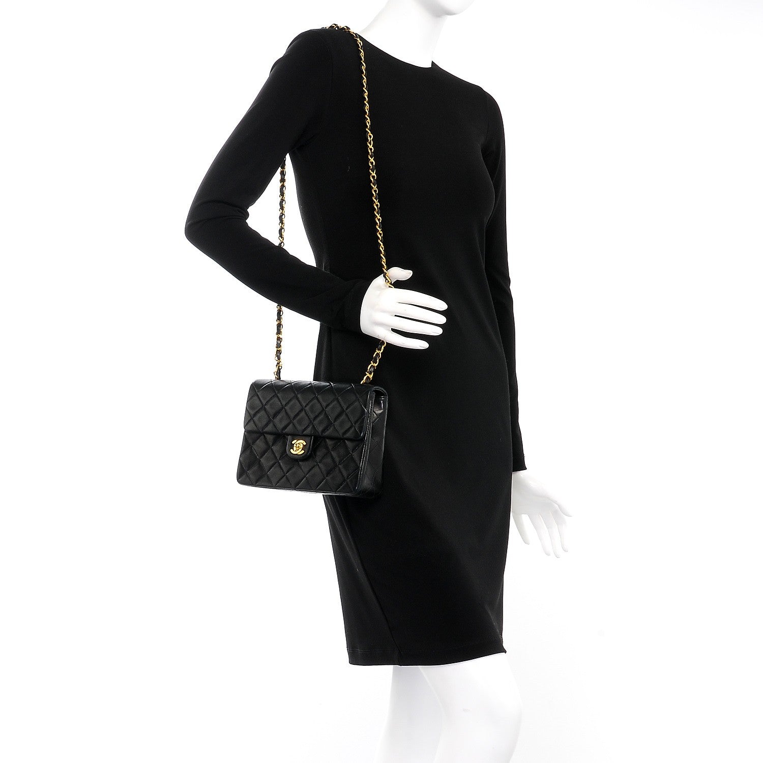 Chanel Lambskin Quilted Small Single Flap Black 2 of 10