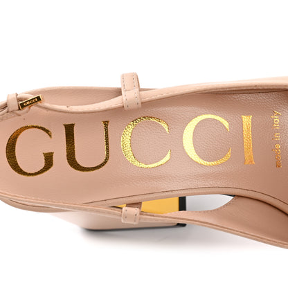 Gucci Malaga Kid Horsebit 75mm Slingback Pumps 35.5 Skin Rose 8 of 9