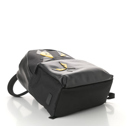 Fendi Nylon Calfskin Monster Butterfleye Backpack Black Carbone Multicolor 4 of 9