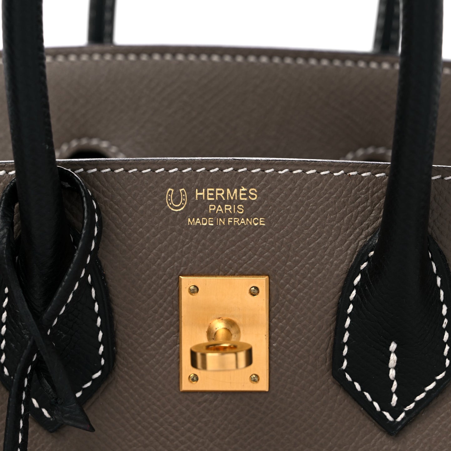 Epsom Horseshoe Birkin 25 Etoupe Black