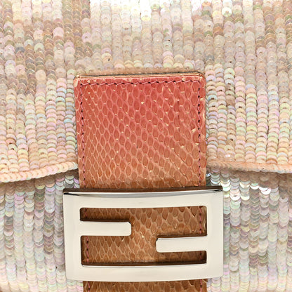 Fendi Snakeskin Sequins Baguette Pink 7 of 11