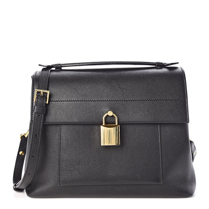 Tom Ford Calfskin Medium Leonica Padlock Satchel Bag Black 1 of 14