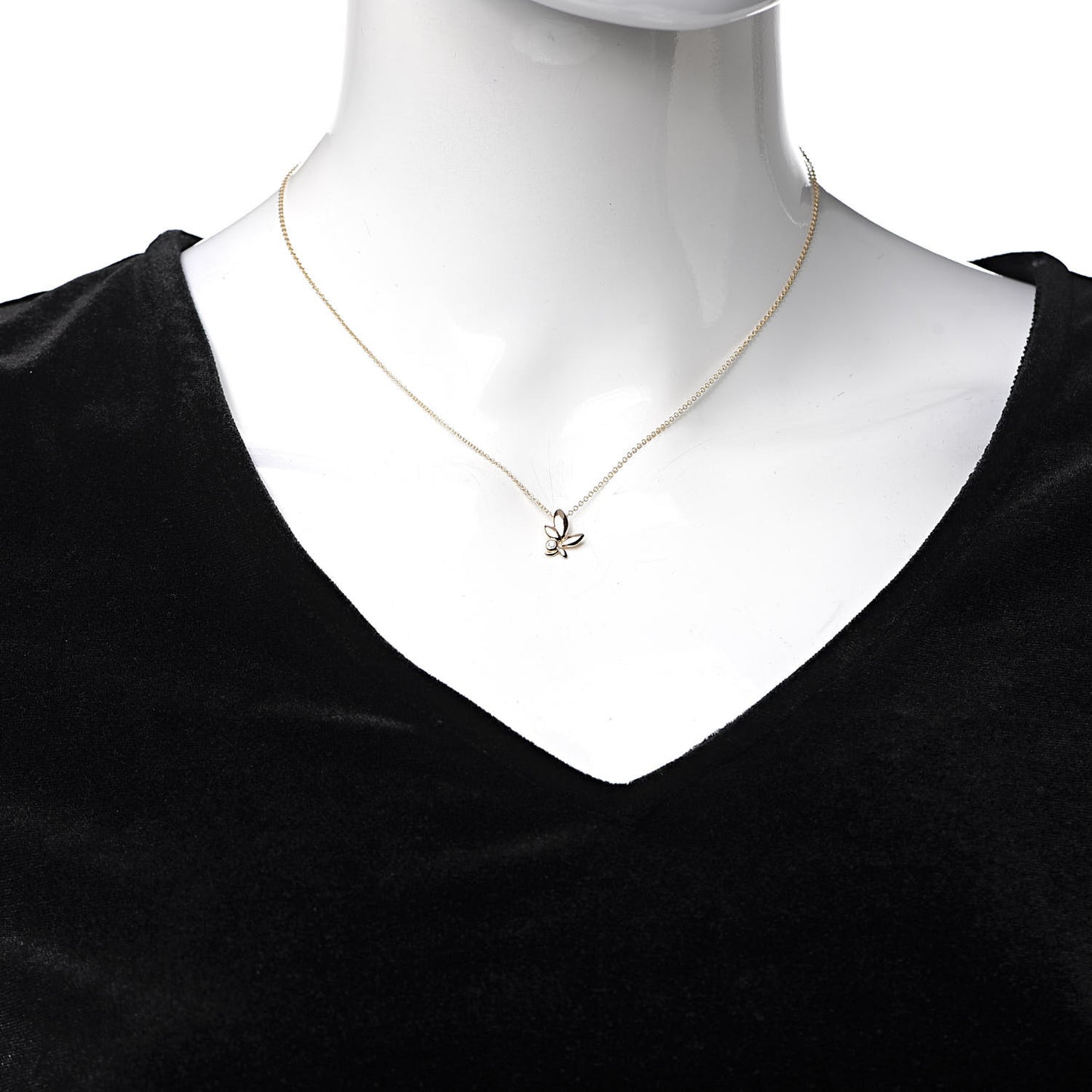 18K Rose Gold Diamond Paloma Picasso Olive Leaf Pendant Necklace