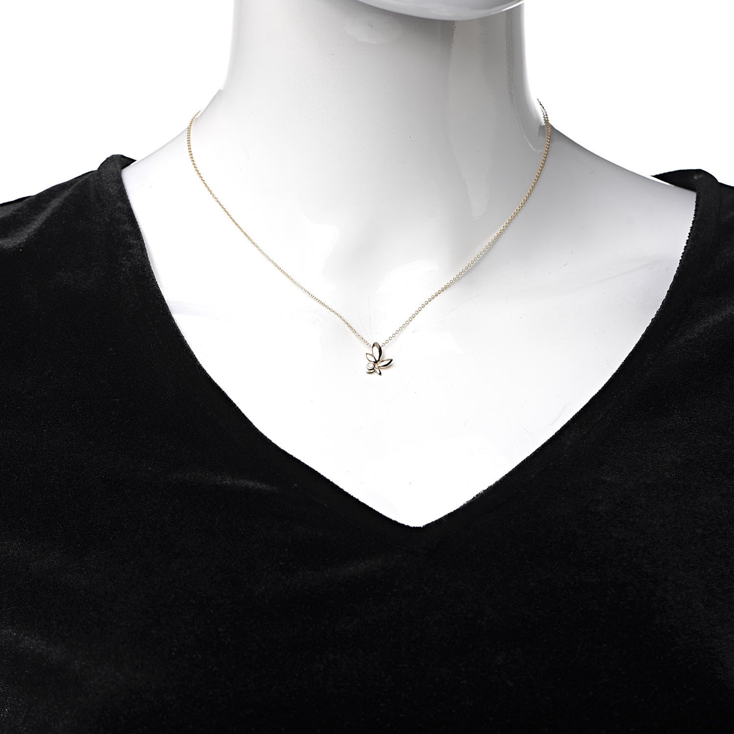 Tiffany 18K Rose Gold Diamond Paloma Picasso Olive Leaf Pendant Necklace 2 of 7