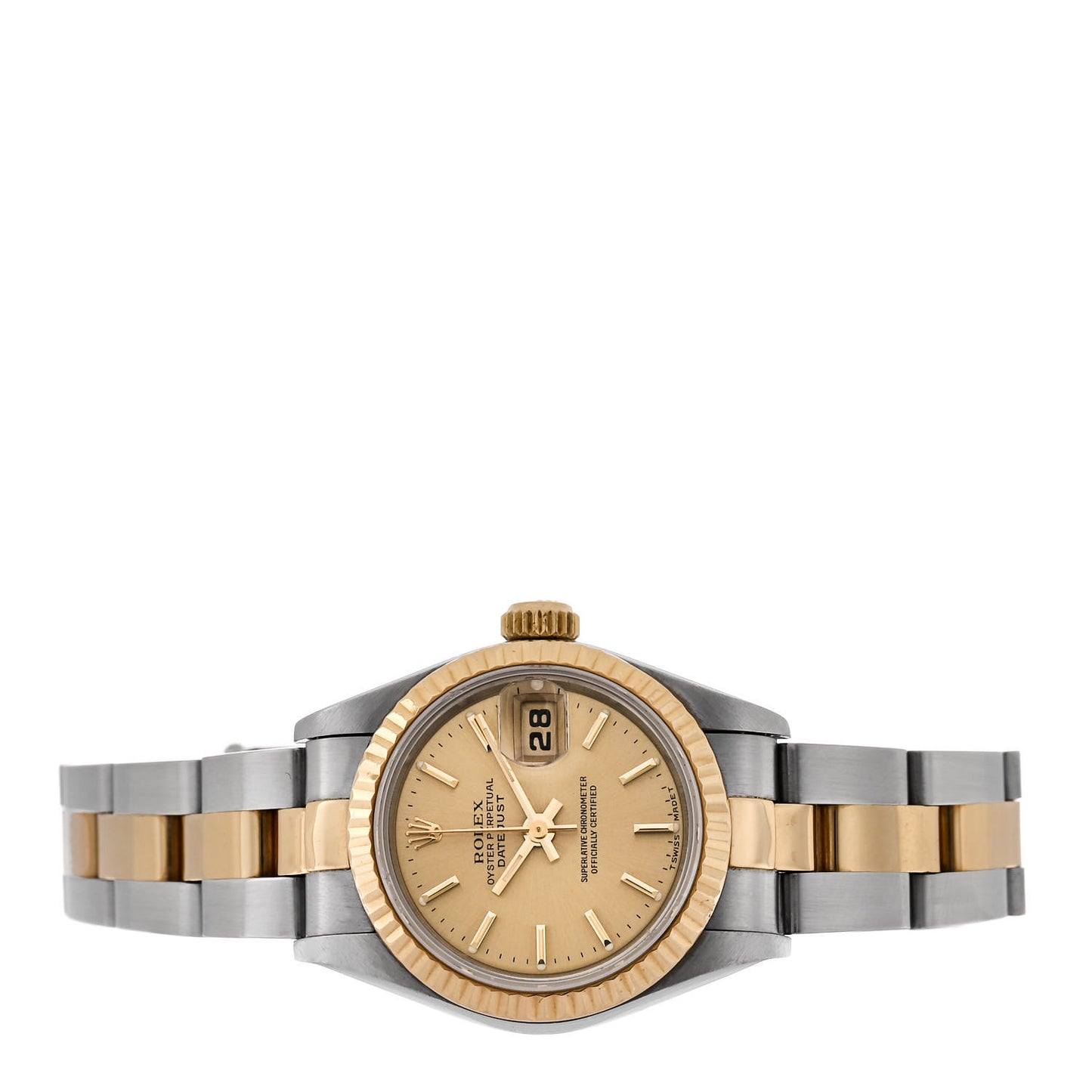 Stainless Steel 18K Yellow Gold 26mm Oyster Perpetual Datejust Watch Champagne 69173