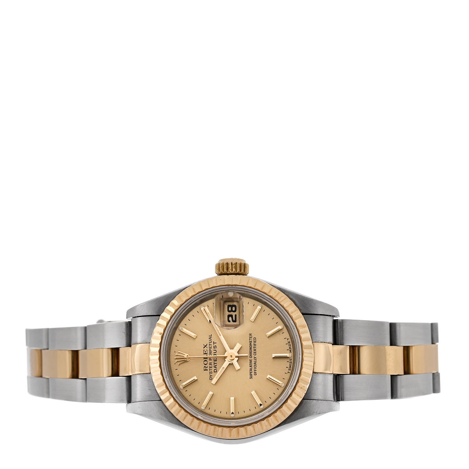 Rolex Stainless Steel 18K Yellow Gold 26mm Oyster Perpetual Datejust Watch Champagne 69173 2 of 4