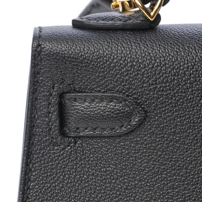 Hermes Chevre Chandra Mini Kelly Sellier 20 Black 10 of 26