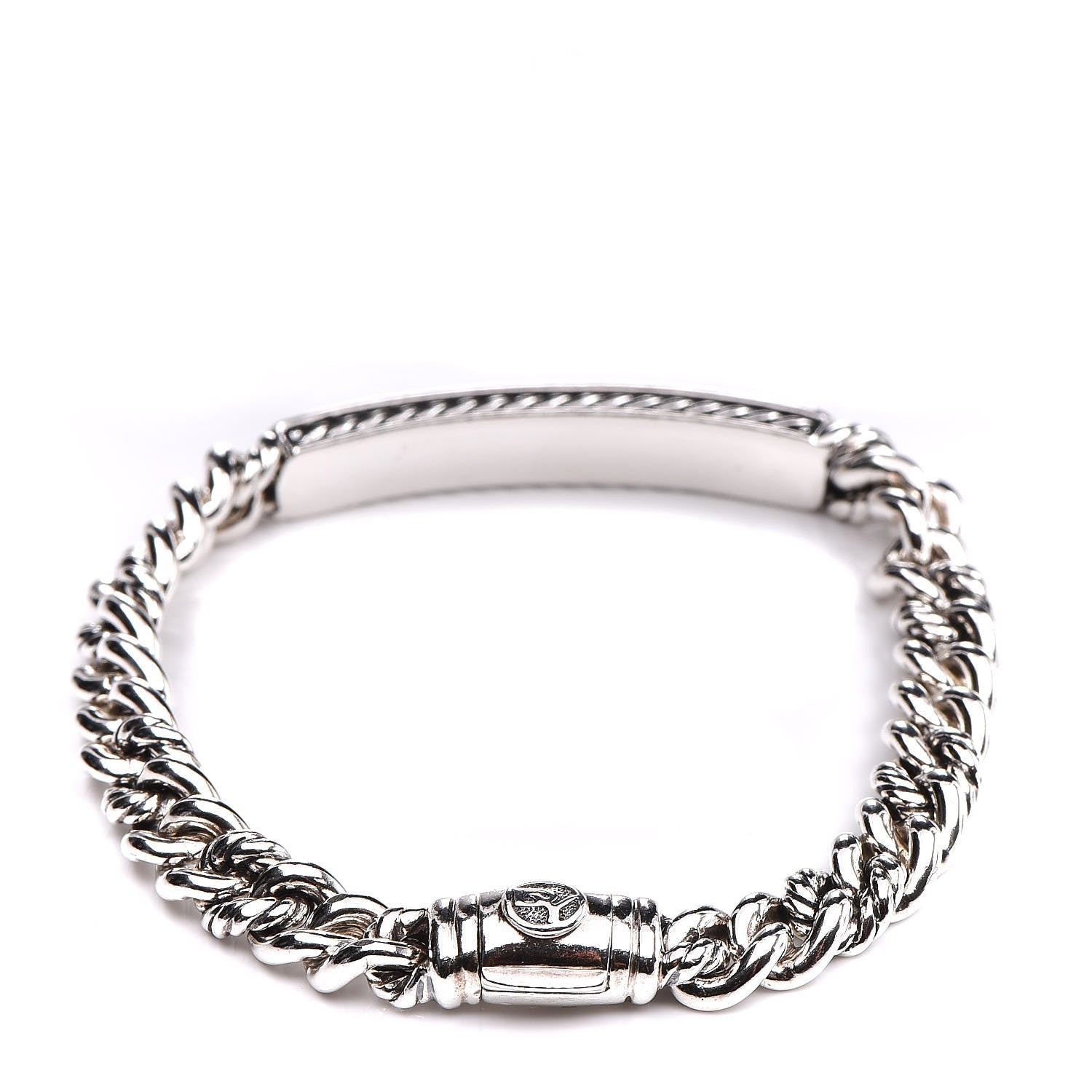 David Yurman Sterling Silver Black Diamond 6mm Petite ID Bracelet 3 of 5