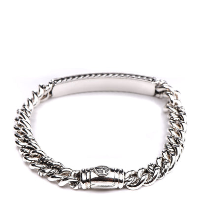 David Yurman Sterling Silver Black Diamond 6mm Petite ID Bracelet 3 of 5