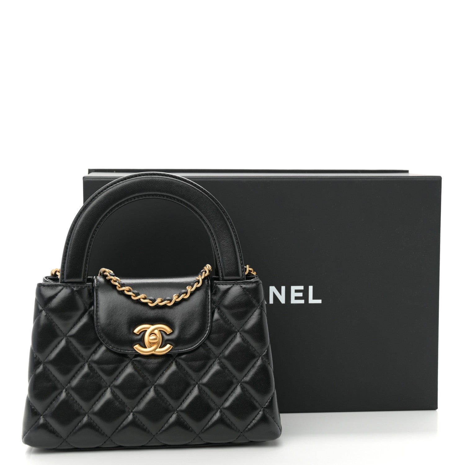 Chanel Shiny Aged Calfskin Quilted Nano Kelly Shopper Black 11 of 11