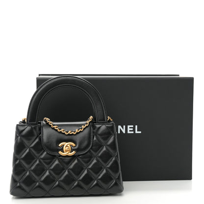 Chanel Shiny Aged Calfskin Quilted Nano Kelly Shopper Black 11 of 11
