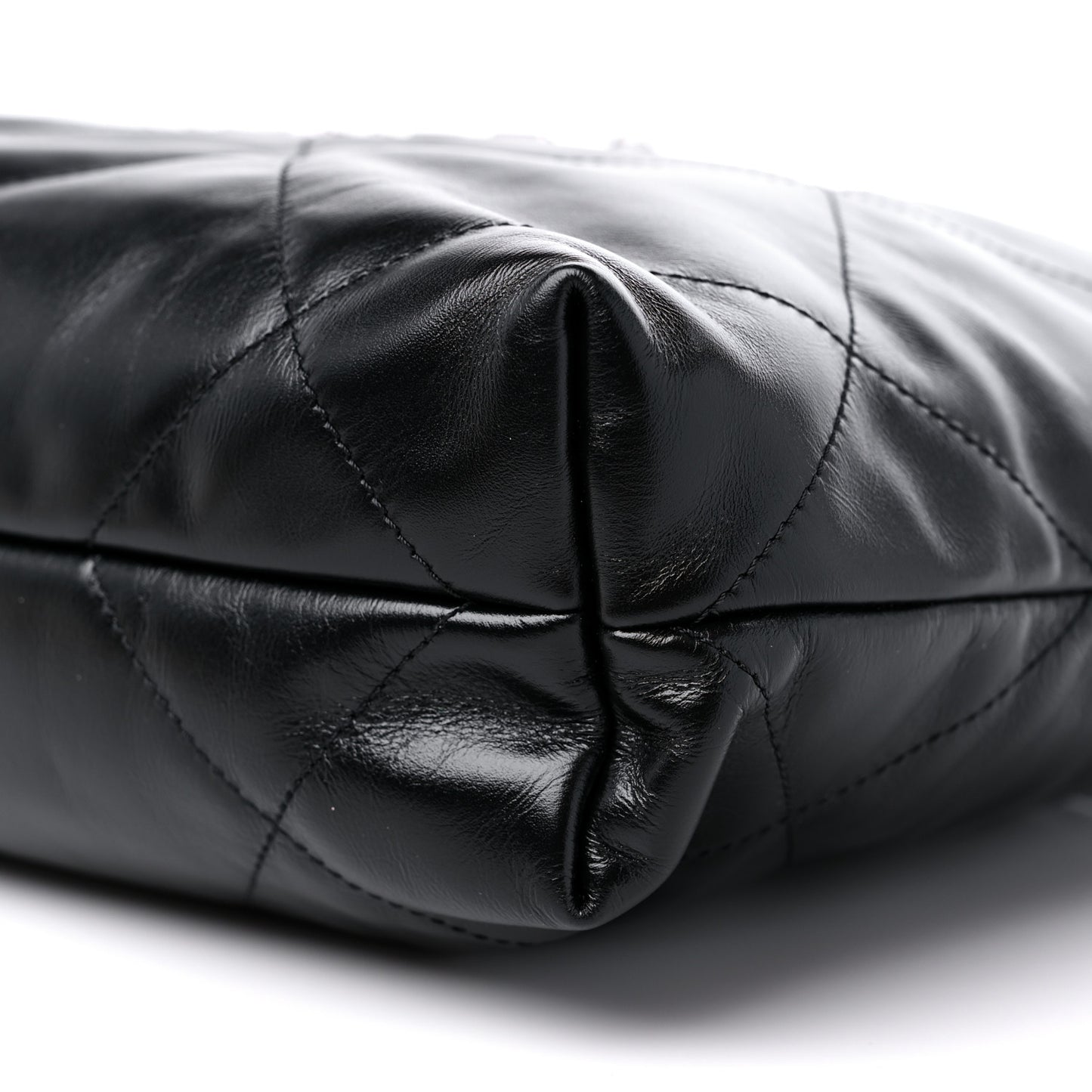 Shiny Calfskin Quilted Small Chanel 22 Black