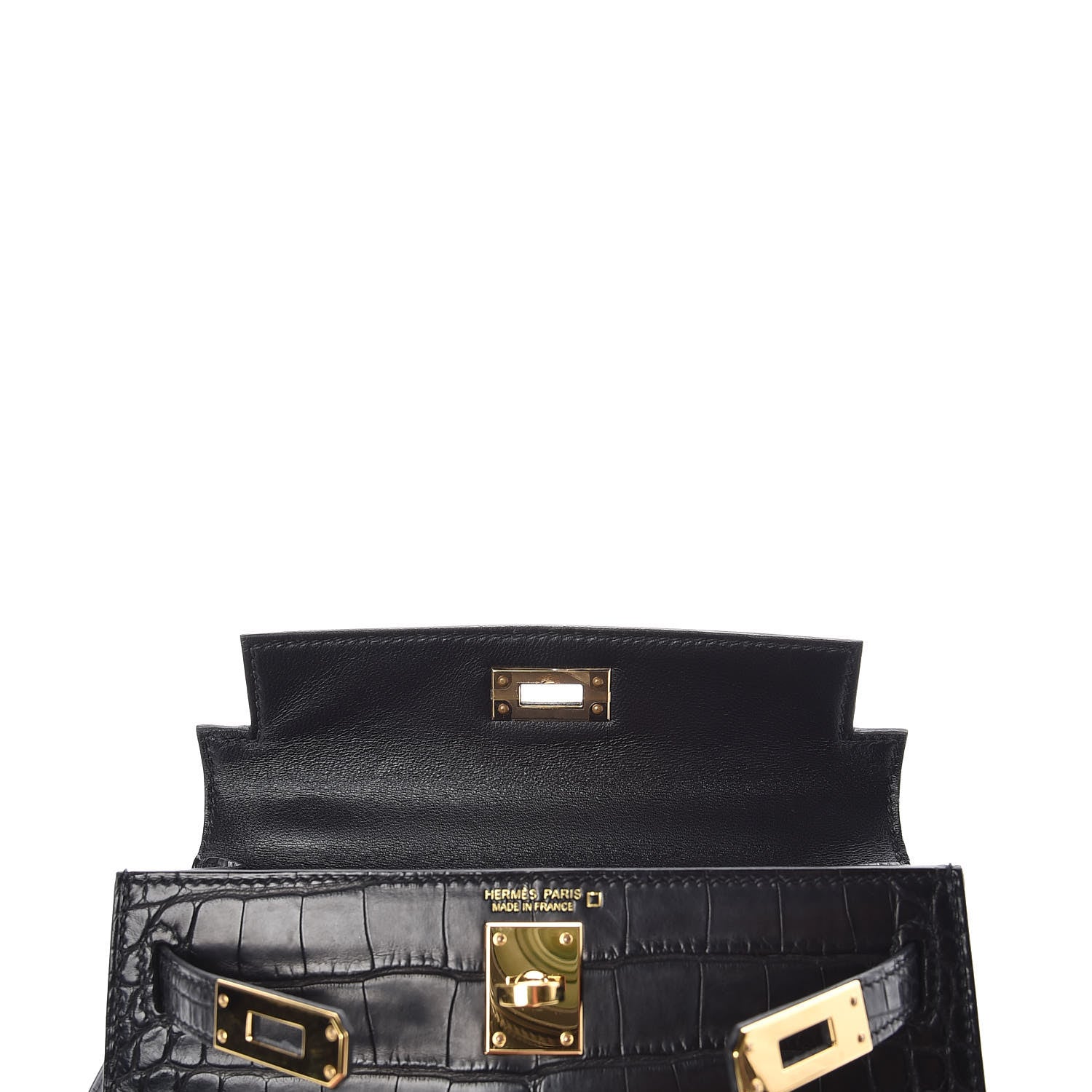 Hermes Matte Alligator Mini Kelly Sellier 20 Black 9 of 33