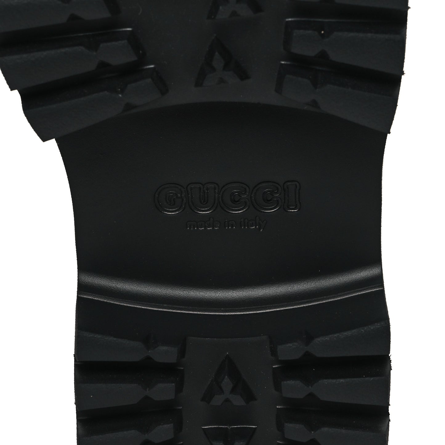 Rubber GG Monogram Perforated Elea Platform 55mm Lug Sole Sandals 39 Black