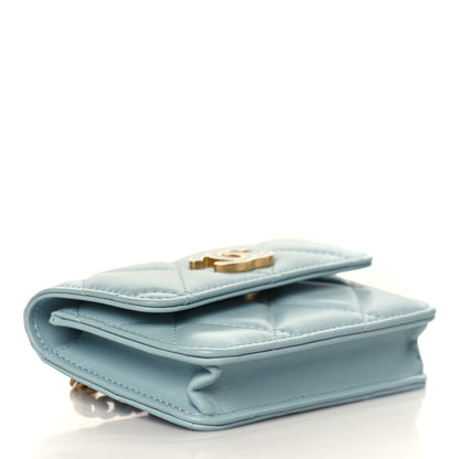 Chanel Lambskin Enamel Quilted Pending CC Flap Belt Bag Light Blue 3 of 8