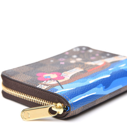 Louis Vuitton Damier Ebene 2019 Christmas Animation Zippy Coin Purse Blue 5 of 7