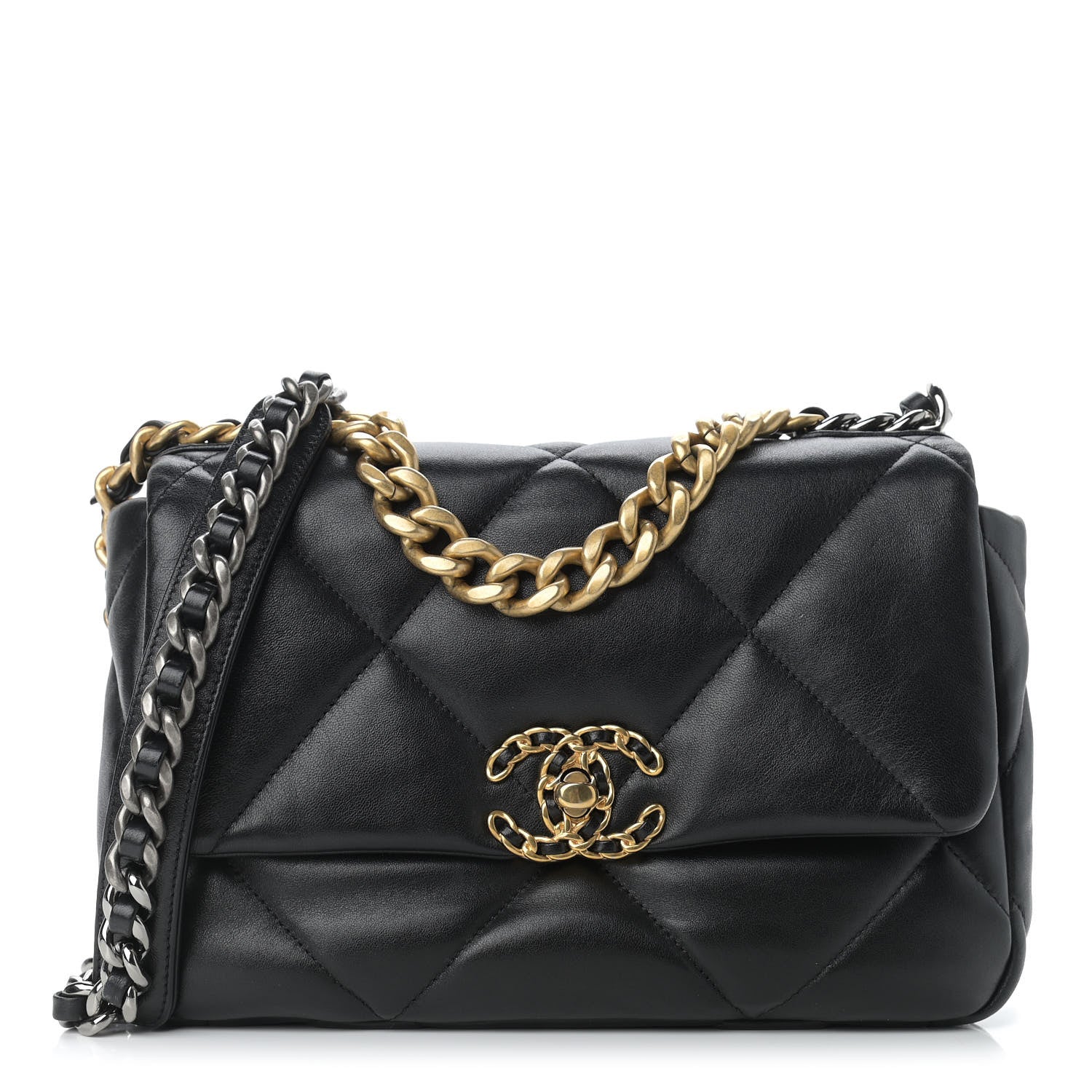 Chanel Lambskin Quilted Medium Chanel 19 Flap Black 1 of 9