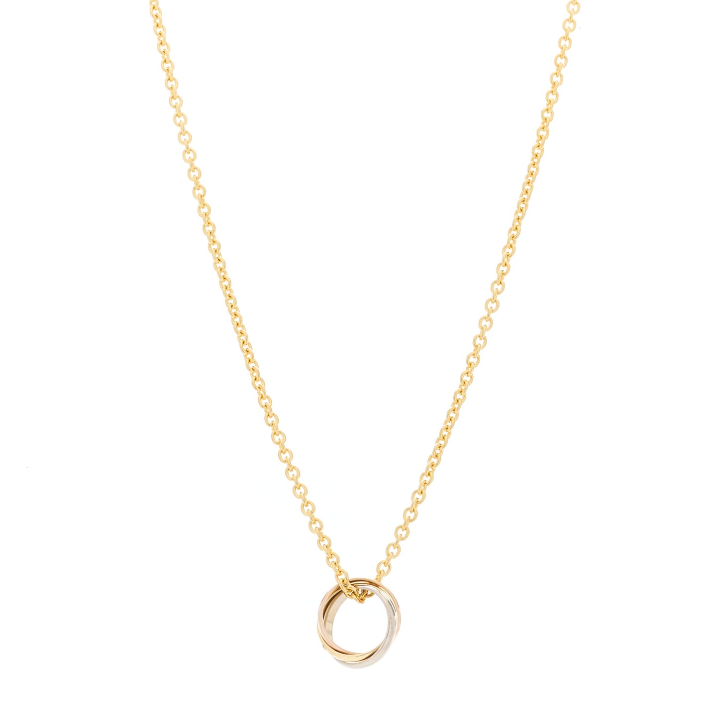 18K Pink Yellow White Gold Baby Trinity Pendant Necklace