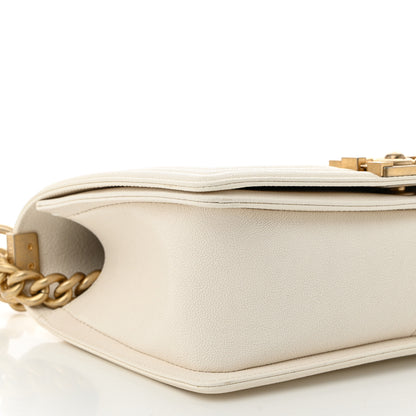 Chanel Caviar Quilted Medium Boy Flap White 9 of 11