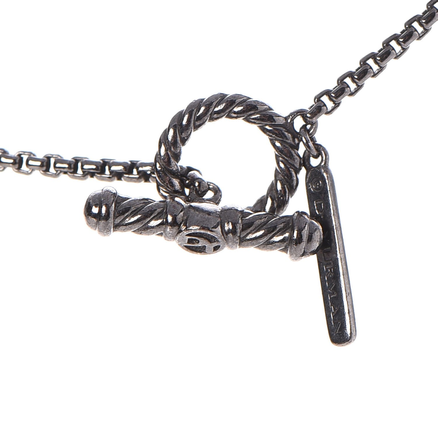 David Yurman Sterling Silver Black Onyx Hematite Elements Chain Necklace 6 of 6