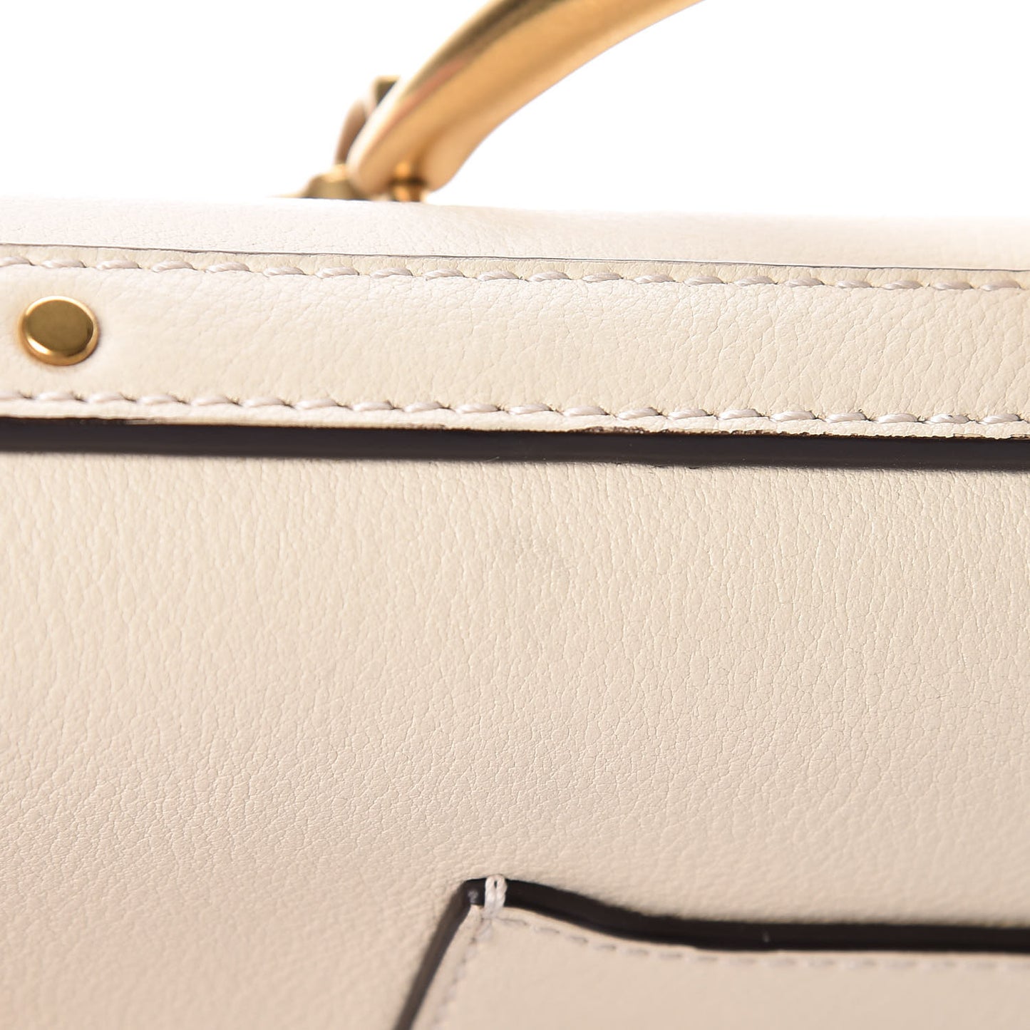 Calfskin Small Nile Bracelet Minaudiere Bag Off White