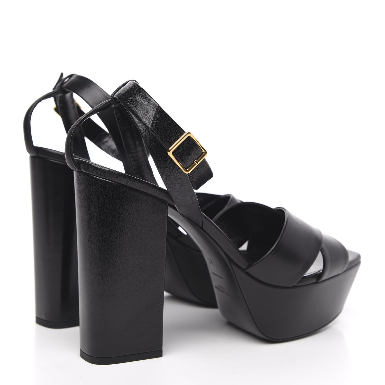 Saint Laurent Calfskin Farrah 80 Platform Sandals 42 Black 4 of 9