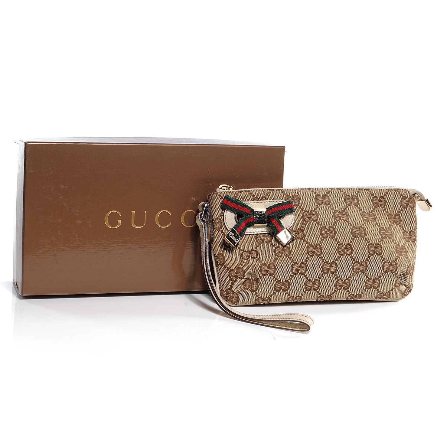 Monogram Web Princy Wristlet Off White