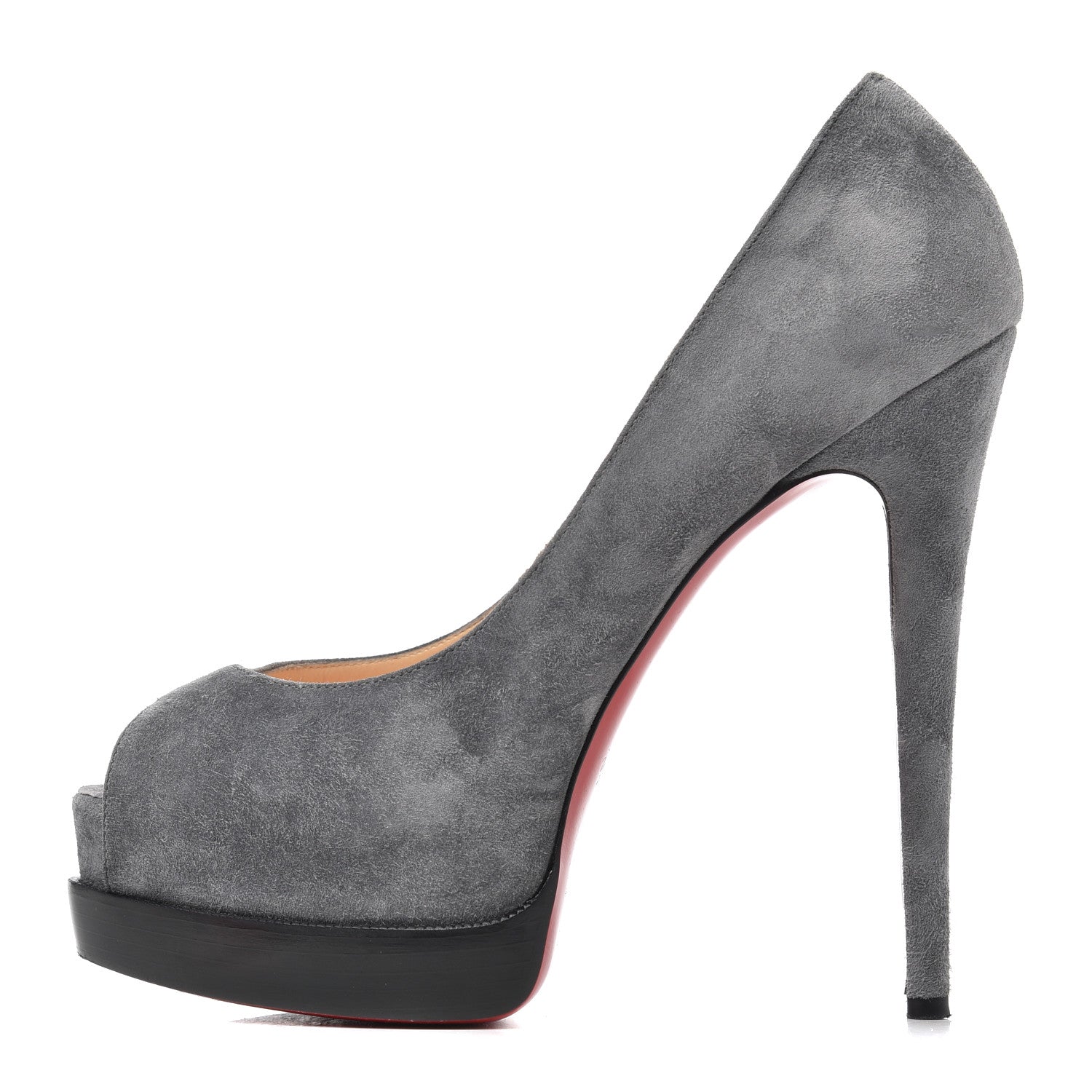 Christian Louboutin Suede Palais Royal Trepointe 140 Pumps 38 Grey 1 of 14