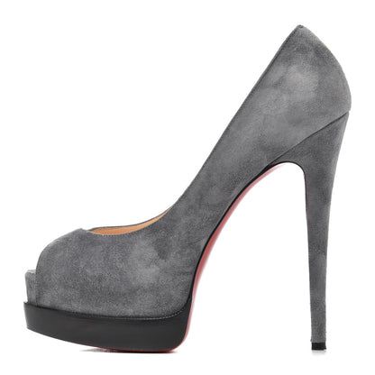 Christian Louboutin Suede Palais Royal Trepointe 140 Pumps 38 Grey 1 of 14