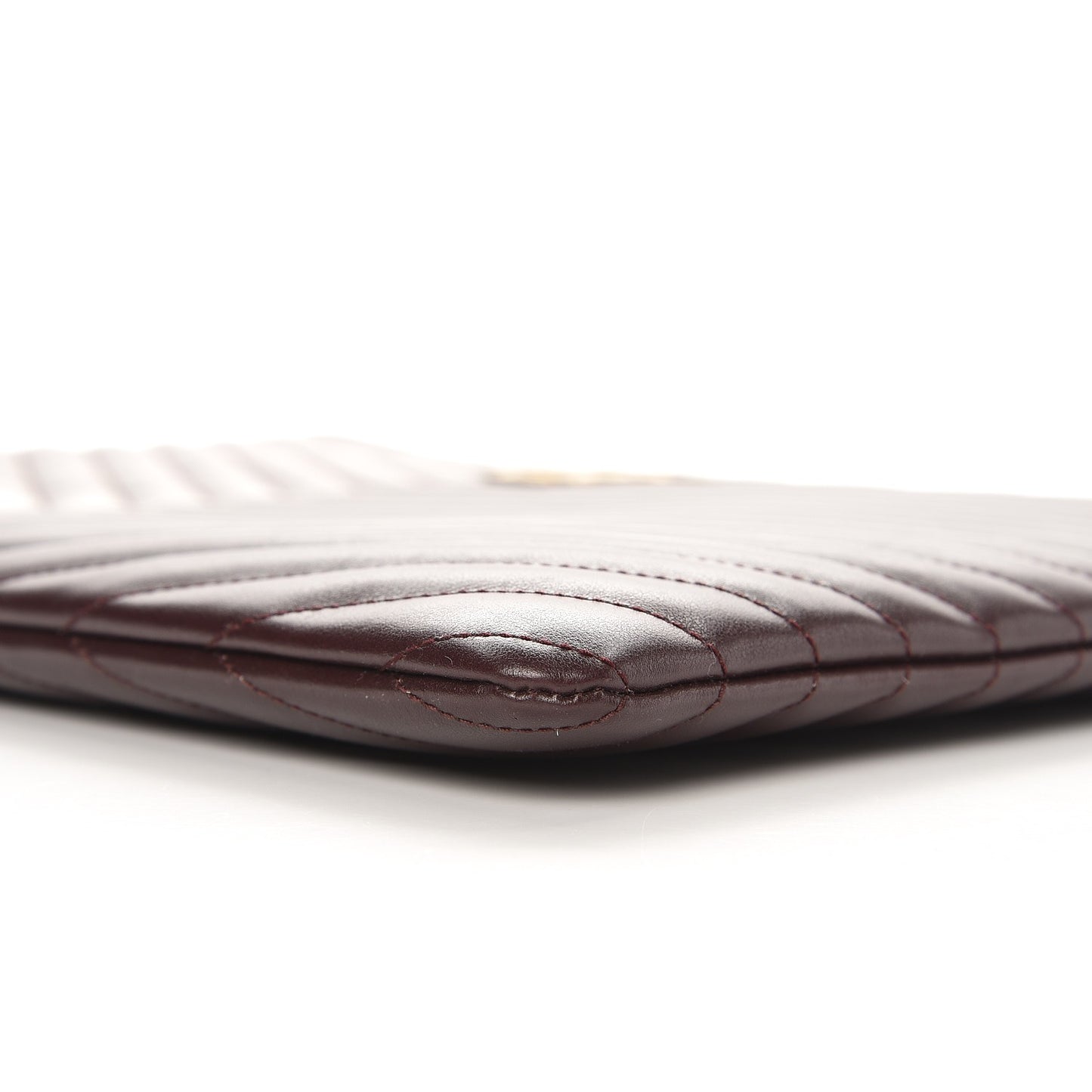 Calfskin Matelasse Chevron Monogram Document Holder Amaranto