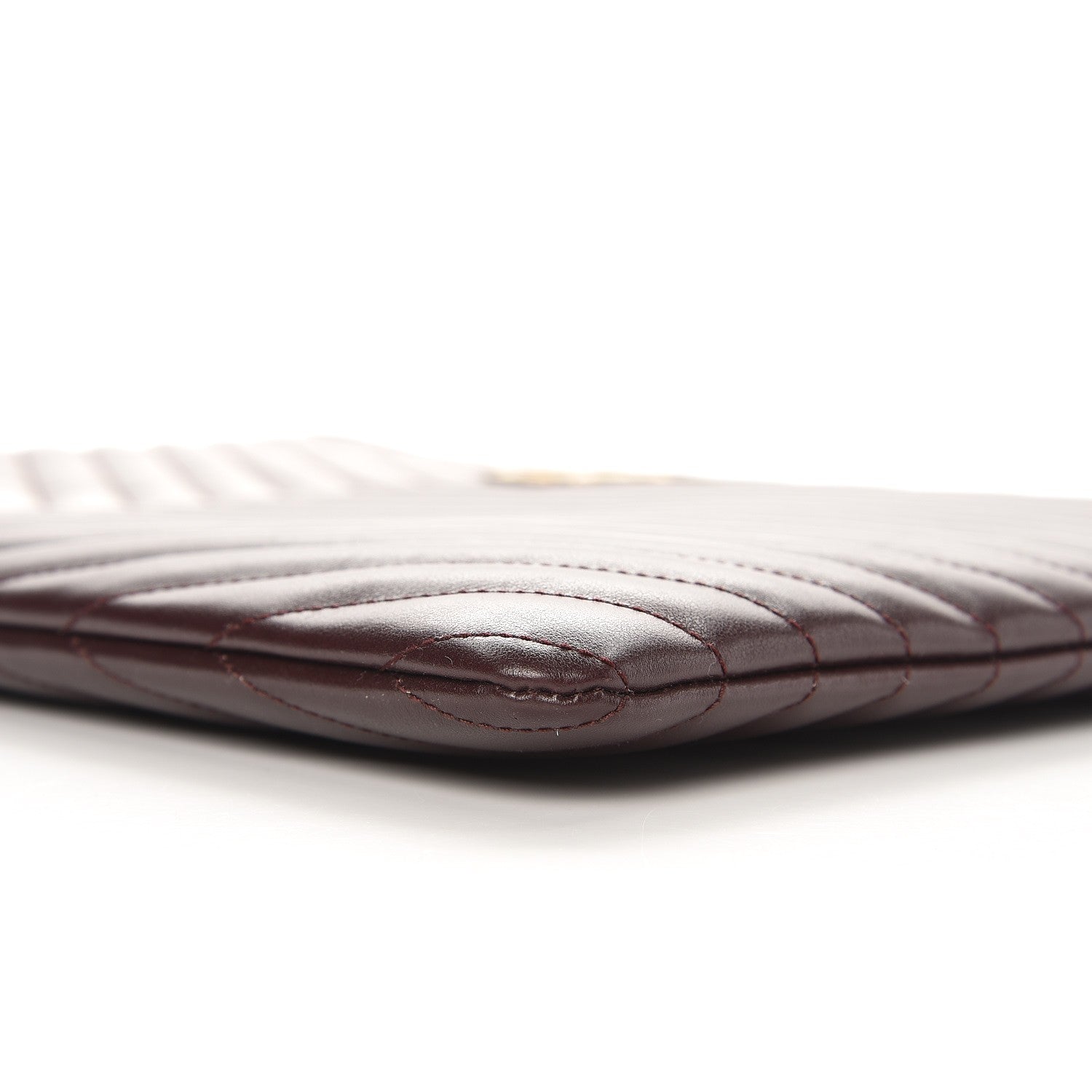 Saint Laurent Calfskin Matelasse Chevron Monogram Document Holder Amaranto 9 of 10