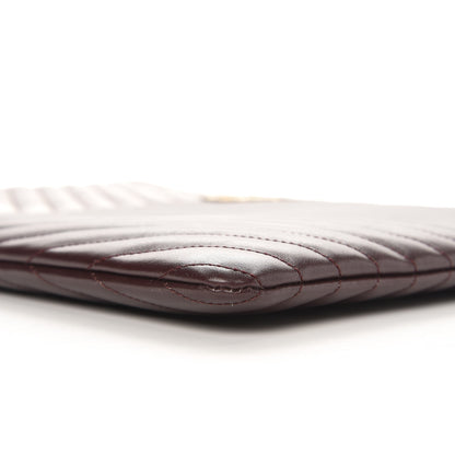 Saint Laurent Calfskin Matelasse Chevron Monogram Document Holder Amaranto 9 of 10