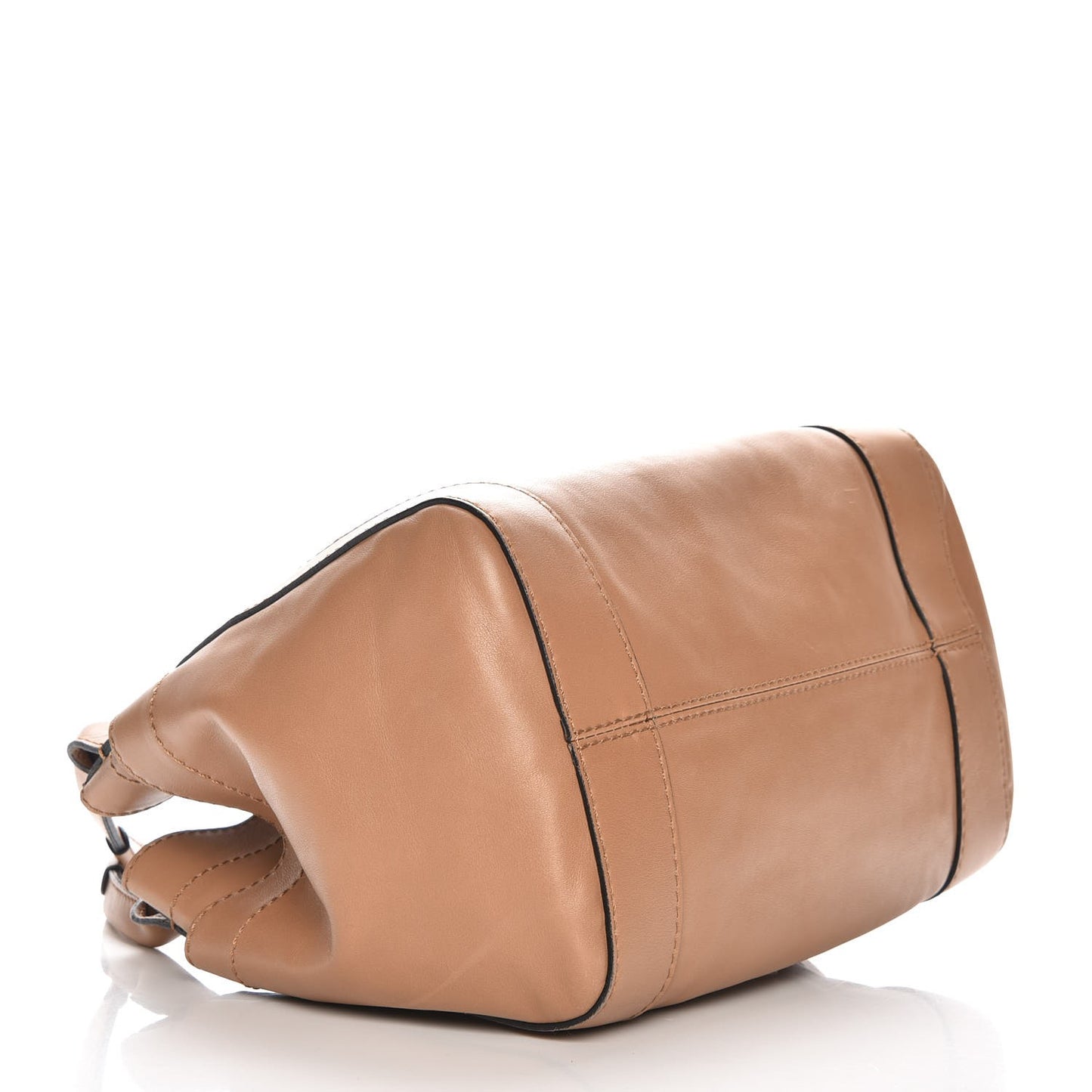 Nappa Double Pocket Bow Tote Camel