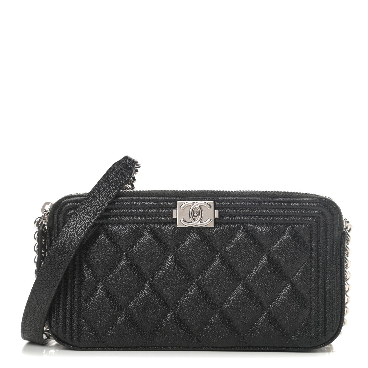 Chanel Caviar Quilted Small Boy Clutch With Chain Black 1 of 14