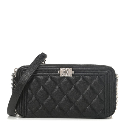 Chanel Caviar Quilted Small Boy Clutch With Chain Black 1 of 14