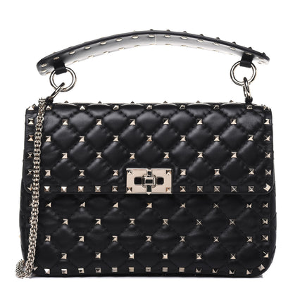 Valentino Garavani Lambskin Medium Rockstud Spike Shoulder Bag Black 1 of 13