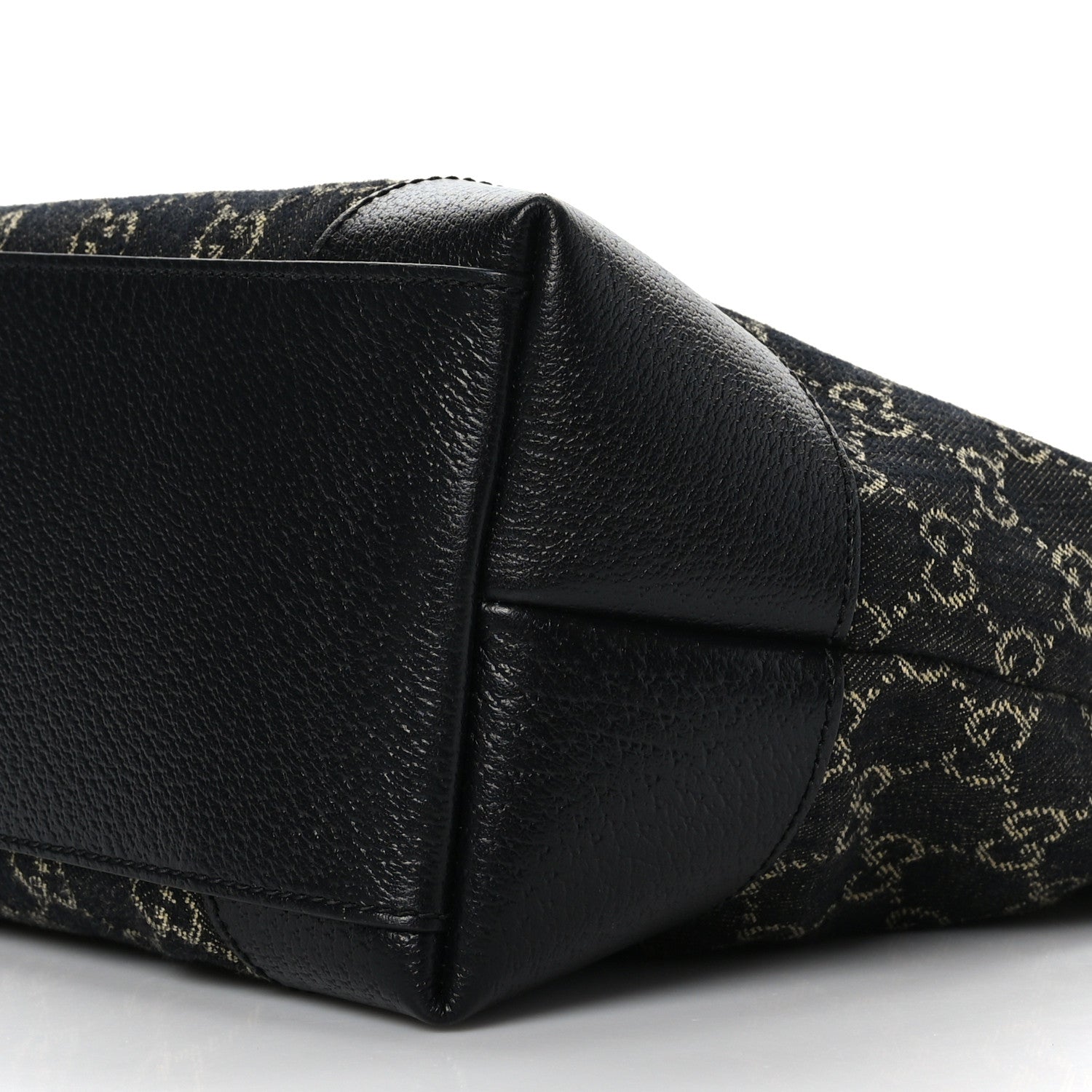 Gucci Jacquard Black Denim GG Monogram Medium Ophidia Shopping Tote Black Ivory 10 of 10