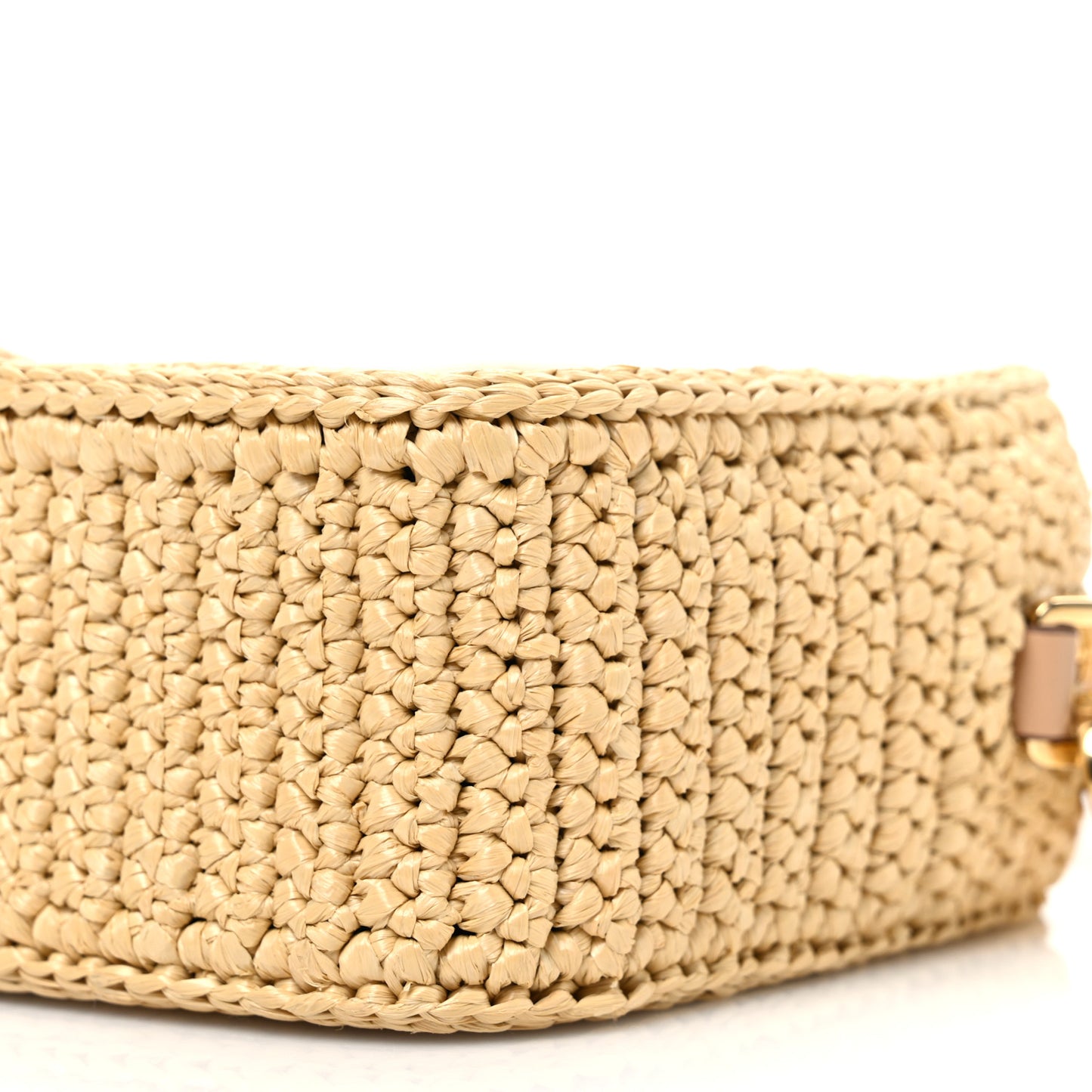 Yarn Raffia Effect Crochet Brique Crossbody Bag Natural