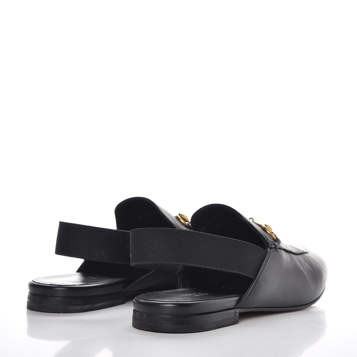 Nappa Womens Horsebit Slingback Slippers 38.5 Black