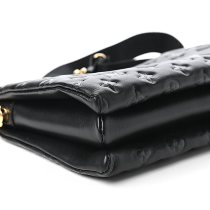 Louis Vuitton Lambskin Embossed Monogram Coussin PM Black 6 of 11