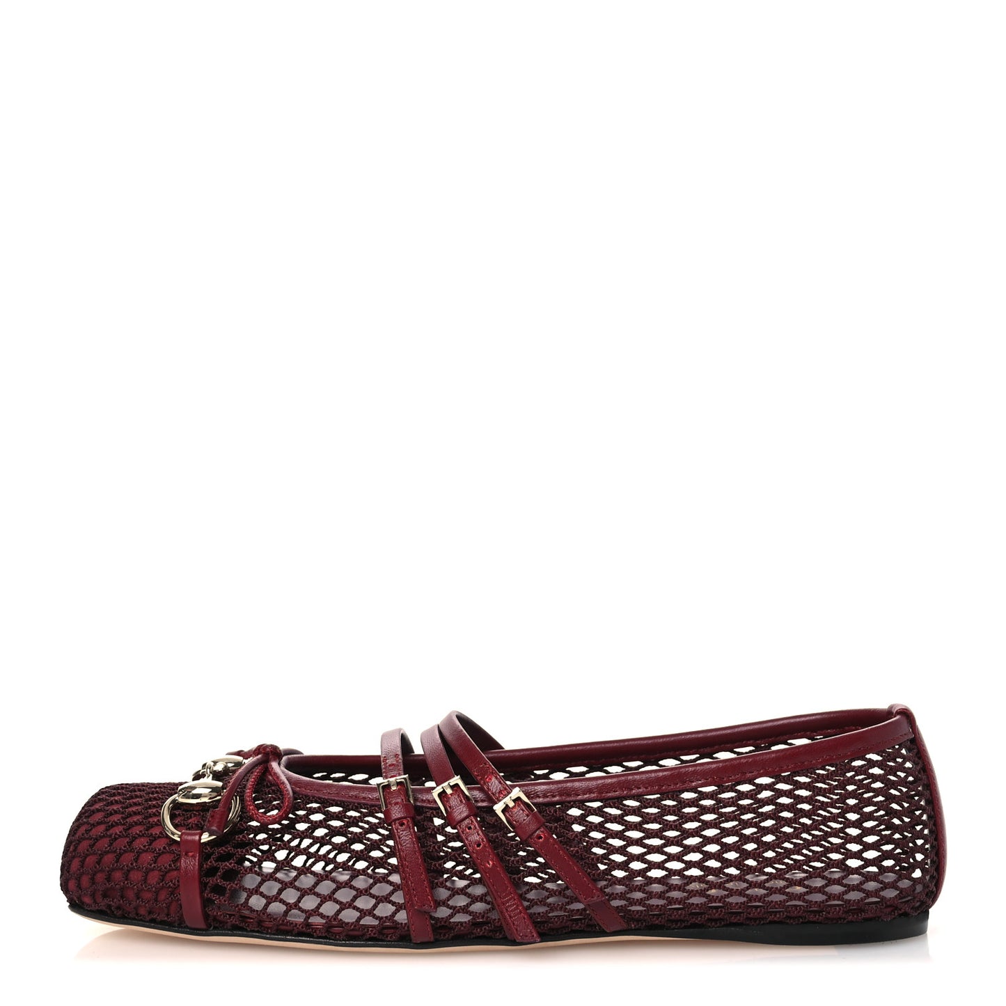 Video Net Nappa Horsebit Ballerina Flats 38 Rosso Ancora