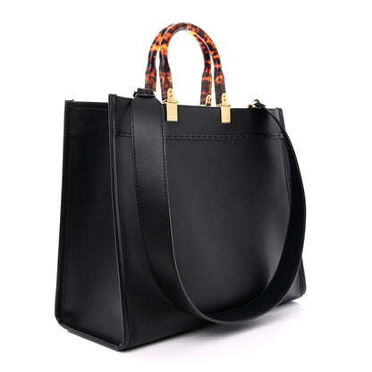 Fendi Vitello King Plexiglass Medium Fendi Sunshine Shopper Tote Black 3 of 13