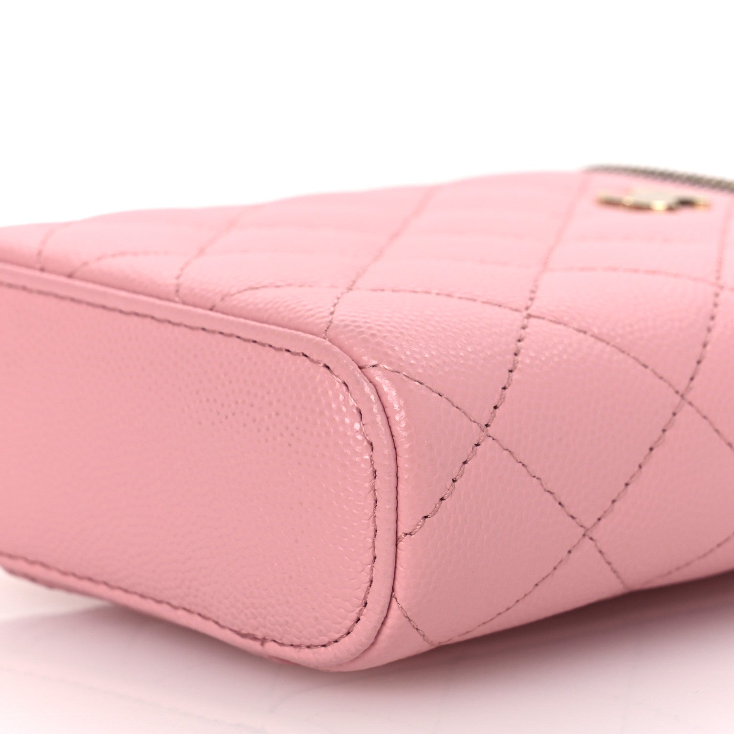Chanel Caviar Quilted Small Vertical Coco Beauty Vanity Case With Chain Light Pink 10 of 12
