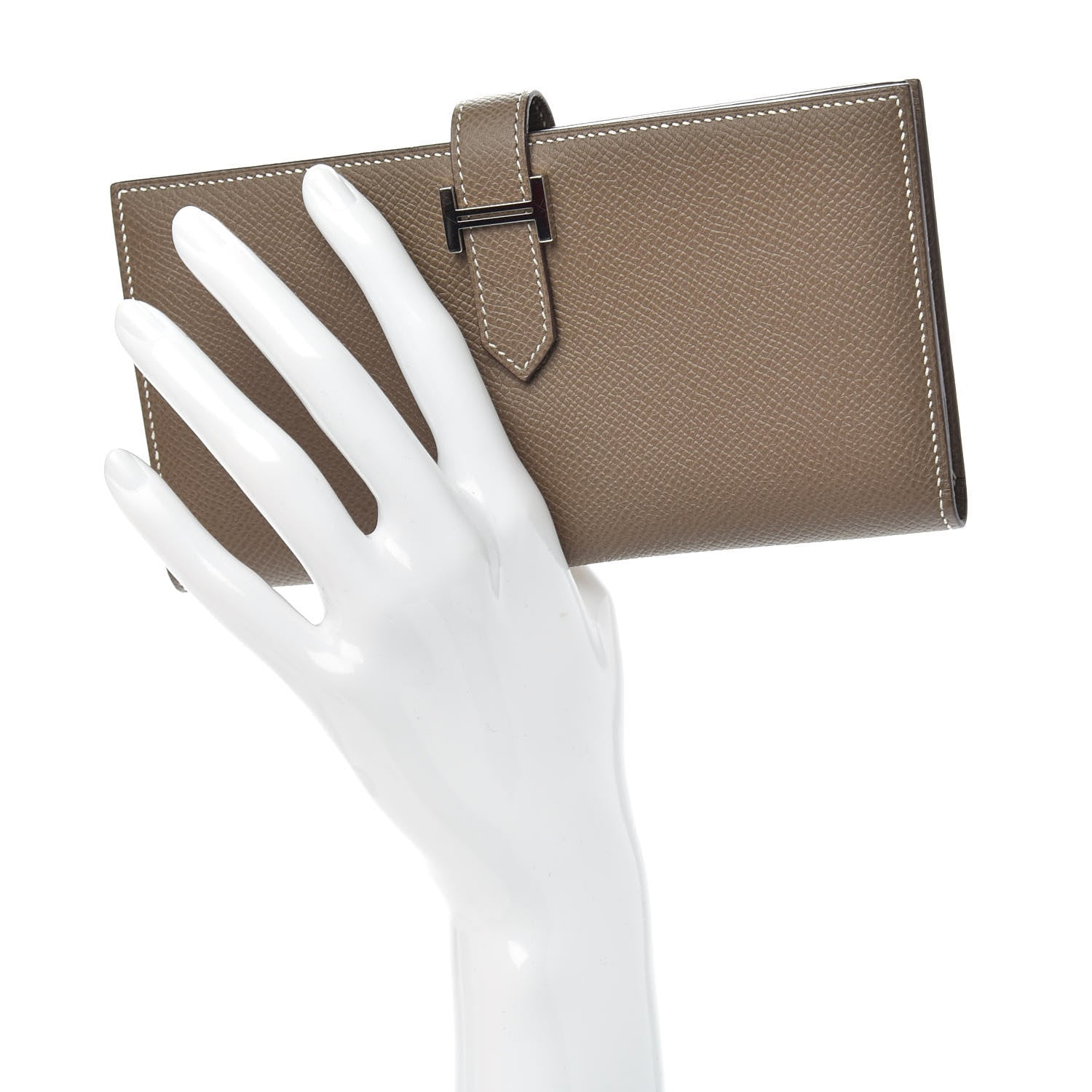 Hermes Epsom Bearn Gusset Wallet Etoupe 2 of 8