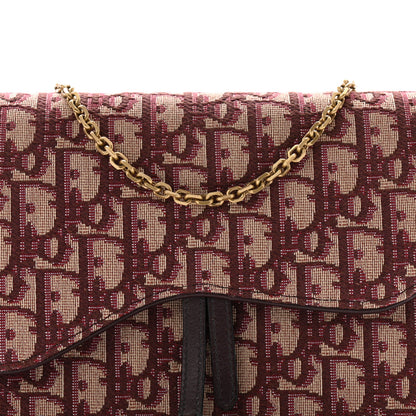 Christian Dior Oblique Saddle Chain Pouch Burgundy 7 of 9