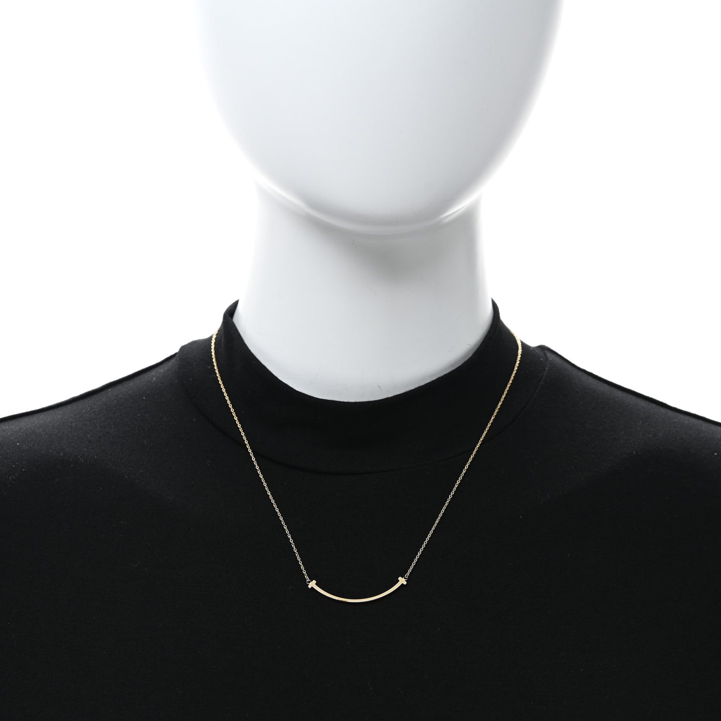 18K Yellow Gold Small T Smile Pendant Necklace
